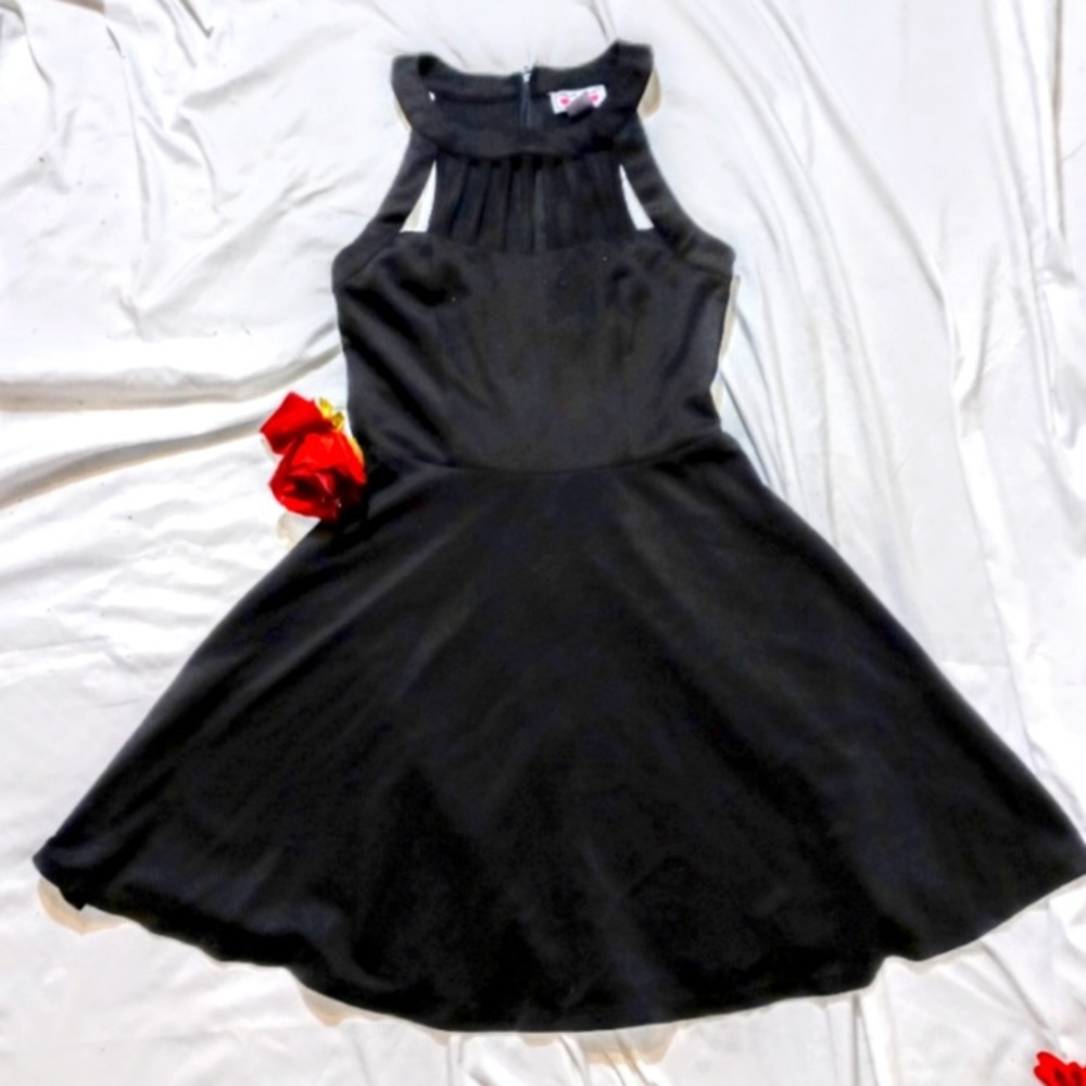 Black halter style dress